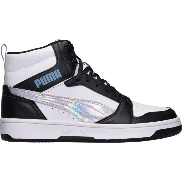 Puma Puma REBOUND V6 MID SPACE BELLE JR Детски кецове до глезена, бяло, размер 38.5