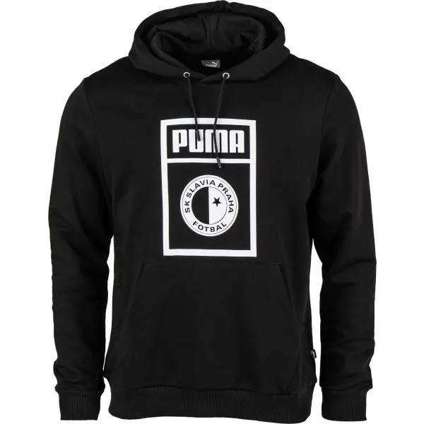 Puma Puma SLAVIA PRAGUE GRAPHIC HOODY Мъжки суитшърт, черно, размер