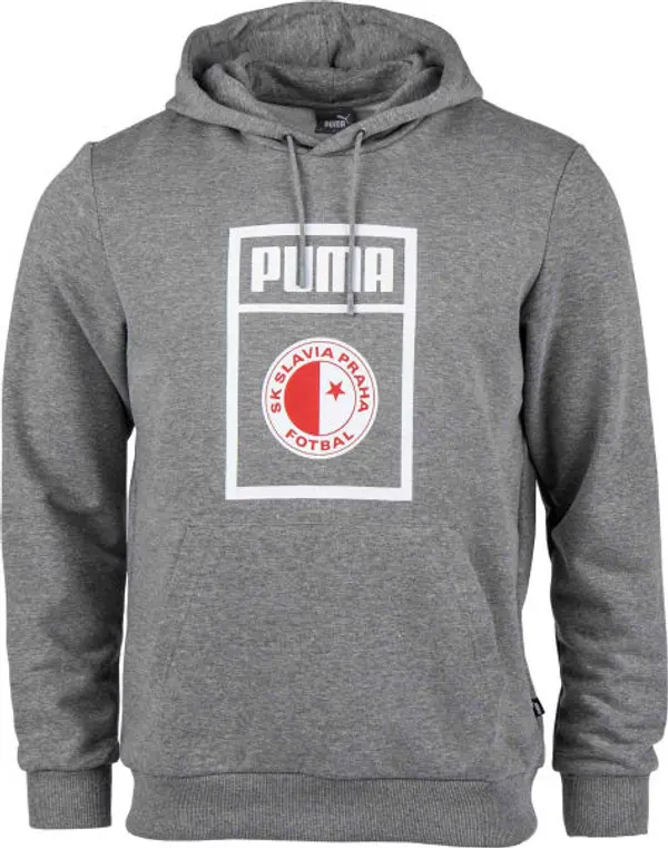 Puma Puma SLAVIA PRAGUE GRAPHIC HOODY Мъжки суитшърт, сиво, размер