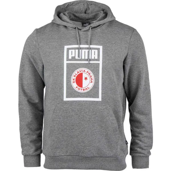 Puma Puma SLAVIA PRAGUE GRAPHIC HOODY Мъжки суитшърт, сиво, размер