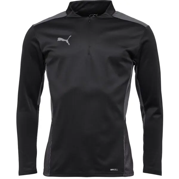 Puma Puma TEAMCUP 1/4 ZIP TOP Мъжки спортен суитшърт, черно, размер