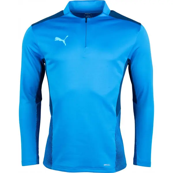 Puma Puma TEAMCUP 1/4 ZIP TOP Мъжки спортен суитшърт, синьо, размер