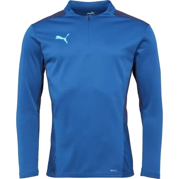 Puma Puma TEAMCUP 1/4 ZIP TOP Мъжки спортен суитшърт, синьо, размер XXL