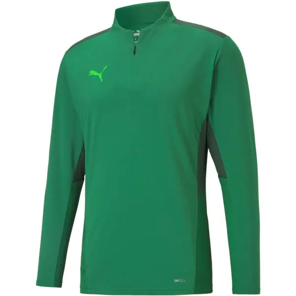 Puma Puma TEAMCUP 1/4 ZIP TOP Мъжки спортен суитшърт, зелено, размер