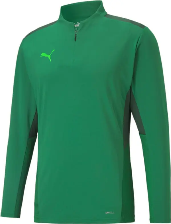 Puma Puma TEAMCUP 1/4 ZIP TOP Мъжки спортен суитшърт, зелено, размер