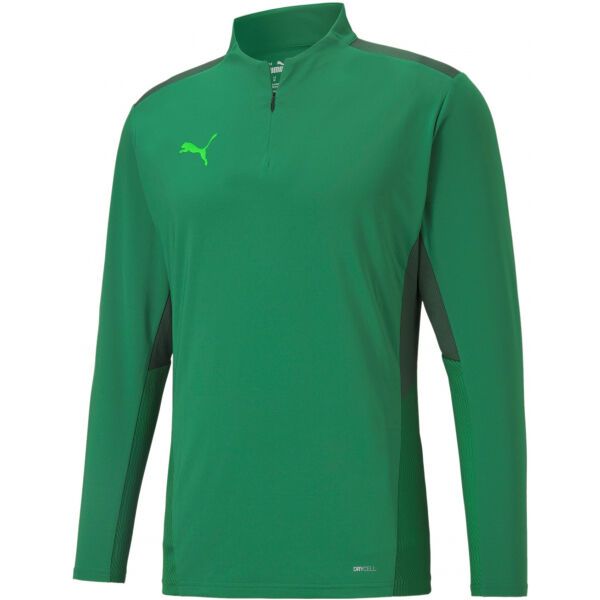 Puma Puma TEAMCUP 1/4 ZIP TOP Мъжки спортен суитшърт, зелено, размер