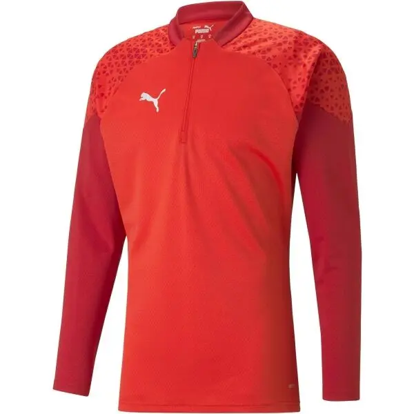 Puma Puma TEAMCUP TRAINING 1/4 ZIP TOP Мъжко спортно горнище, червено, размер XXL