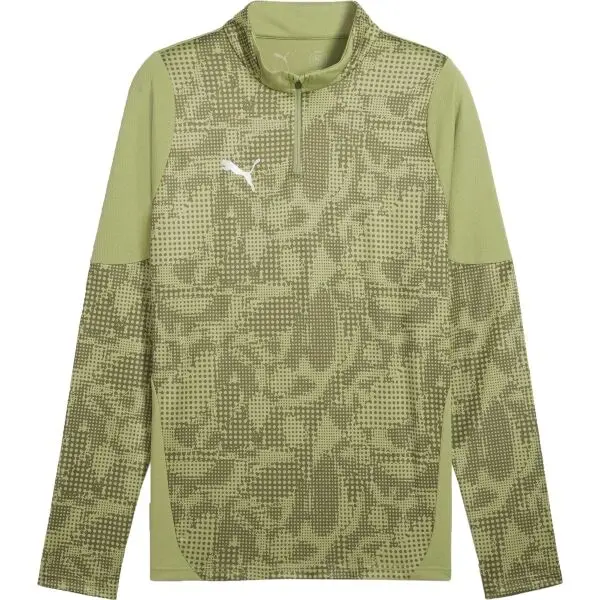 Puma Puma TEAMCUP TRAINING 1/4 ZIP TOP Мъжко спортно горнище, зелено, размер