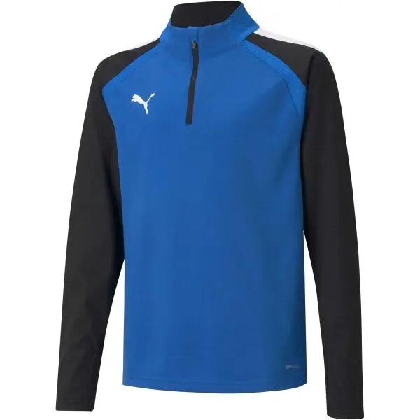 Puma Puma TEAMLIGA 1/4 ZIP TOP JR Детски футболен суитшърт, синьо, размер