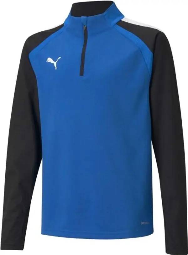Puma Puma TEAMLIGA 1/4 ZIP TOP JR Детски футболен суитшърт, синьо, размер