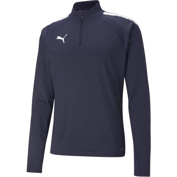 Puma Puma TEAMLIGA 1/4 ZIP TOP Мъжки футболен суитшърт, тъмносин, размер