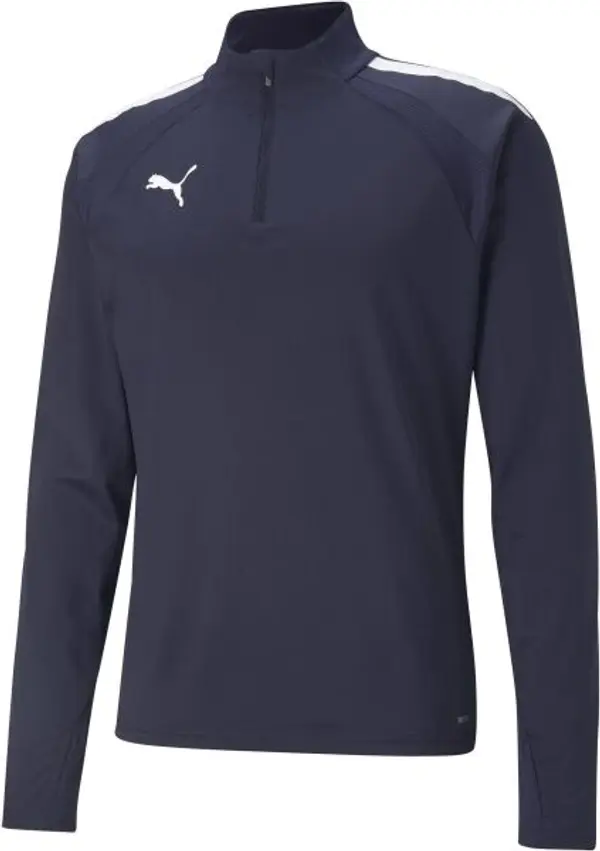 Puma Puma TEAMLIGA 1/4 ZIP TOP Мъжки футболен суитшърт, тъмносин, размер