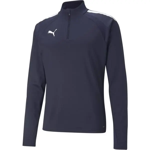 Puma Puma TEAMLIGA 1/4 ZIP TOP Мъжки футболен суитшърт, тъмносин, размер XXXL