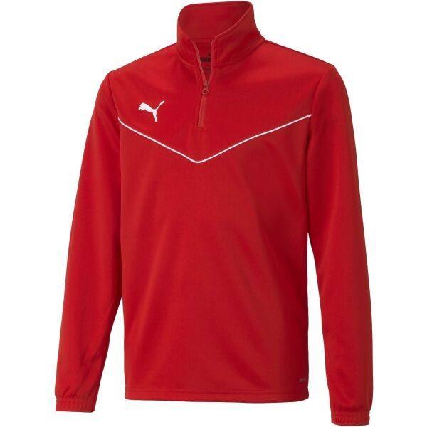 Puma Puma TEAMRISE 1 4 ZIP TOP JR Суитшърт за момчета, червено, размер
