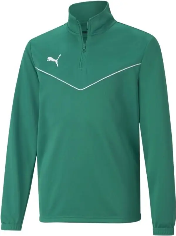 Puma Puma TEAMRISE 1 4 ZIP TOP JR Суитшърт за момчета, зелено, размер