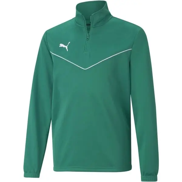 Puma Puma TEAMRISE 1 4 ZIP TOP JR Суитшърт за момчета, зелено, размер