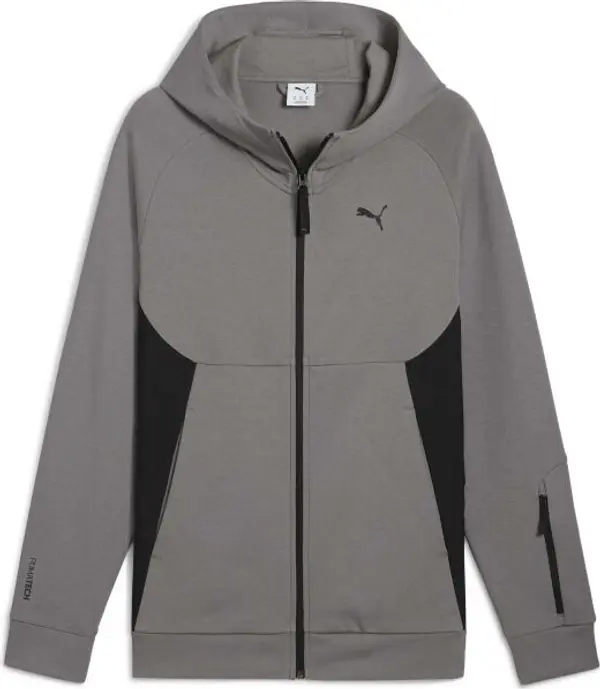 Puma Puma TECH FULL ZIP HOODIE DK Мъжки суитшърт, тъмносиво, размер