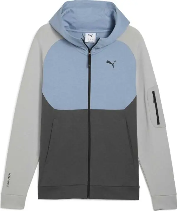 Puma Puma TECH FULL ZIP HOODIE DK Мъжки суитшърт, тъмносиво, размер