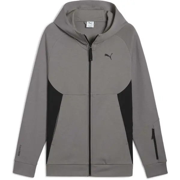 Puma Puma TECH FULL ZIP HOODIE DK Мъжки суитшърт, тъмносиво, размер