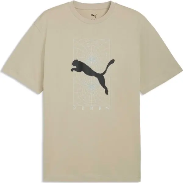 Puma Puma TECH RELAXED GRAPHIC TEE Мъжка тениска, бежово, размер