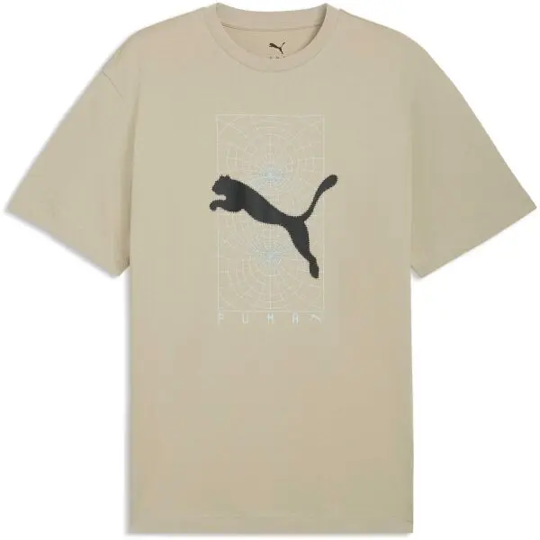 Puma Puma TECH RELAXED GRAPHIC TEE Мъжка тениска, бежово, размер
