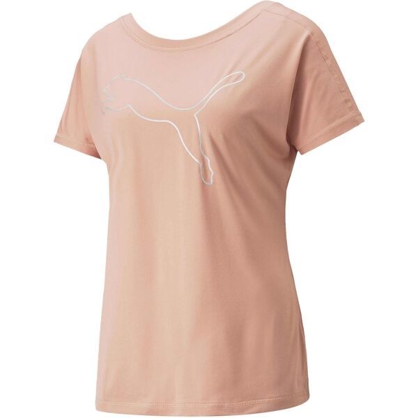 Puma Puma TRAIN FAVORITE JERSEY CAT TEE Дамска спортна тениска, цвят сьомга, размер