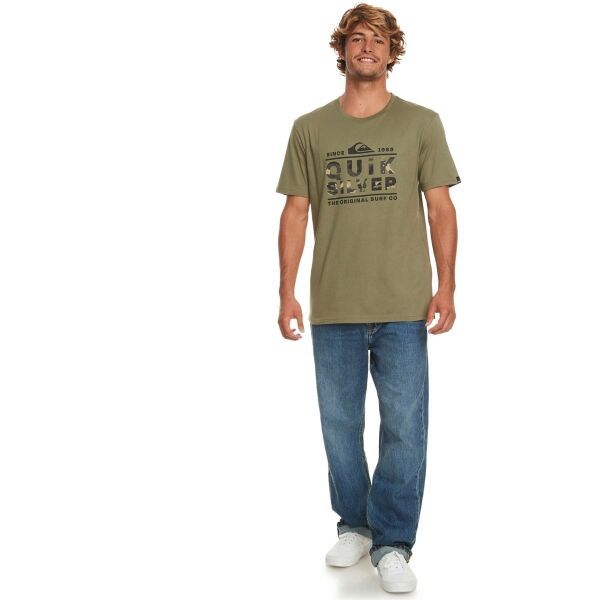 Quiksilver Quiksilver LOGO PRINT SS Мъжка тениска, khaki, размер