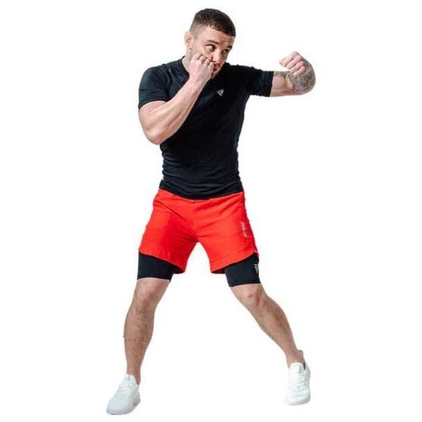 RDX RDX T16 COMPRESSION MMA SHORTS 2V1 Шорти на  MMA, червено, размер