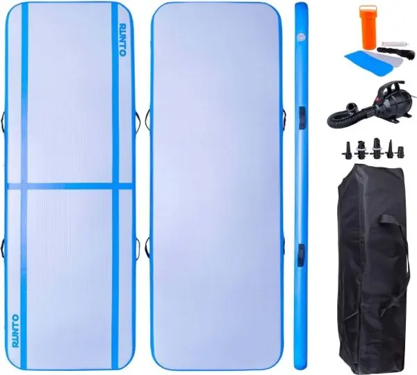 Runto Runto GODORO Надуваема спортна постелка с електрическа помпа, бяло, размер