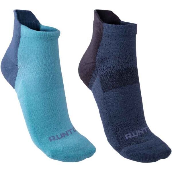 Runto Runto RUN SOCKS  2P 2 чифта спортни чорапи с антибактериална обработка, синьо, размер 43/46