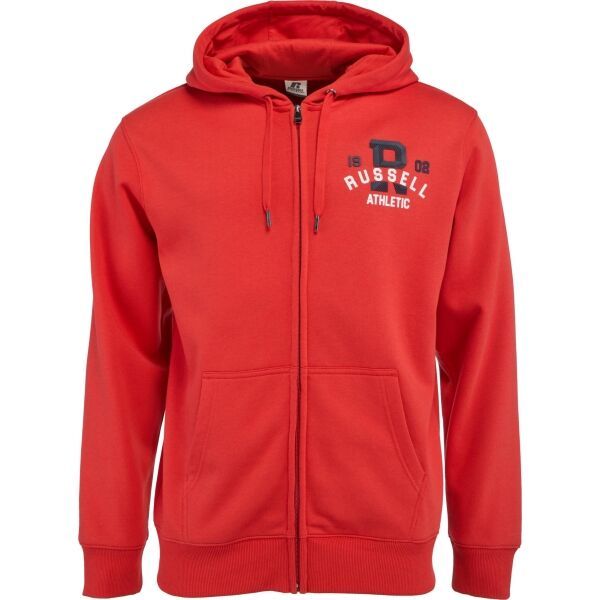 Russell Athletic Russell Athletic CLASSIC PRINTED ZIP THROUGH HOODY M Мъжки суитшърт, червено, размер