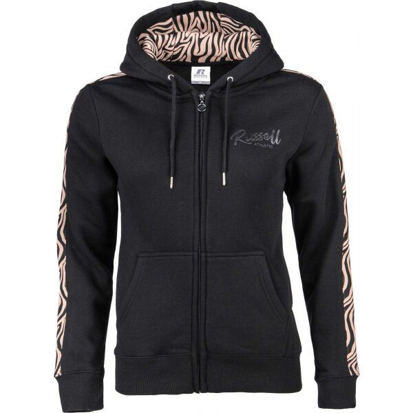 Russell Athletic Russell Athletic ZIP THROUGH HOODY Дамски суитшърт, черно, размер