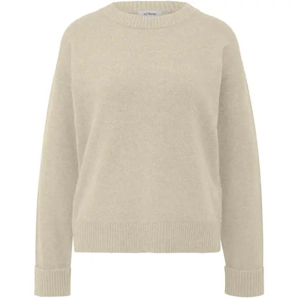 s.Oliver s.Oliver KNITTED PULLOVER Дамски плетен пуловер, бежово, размер