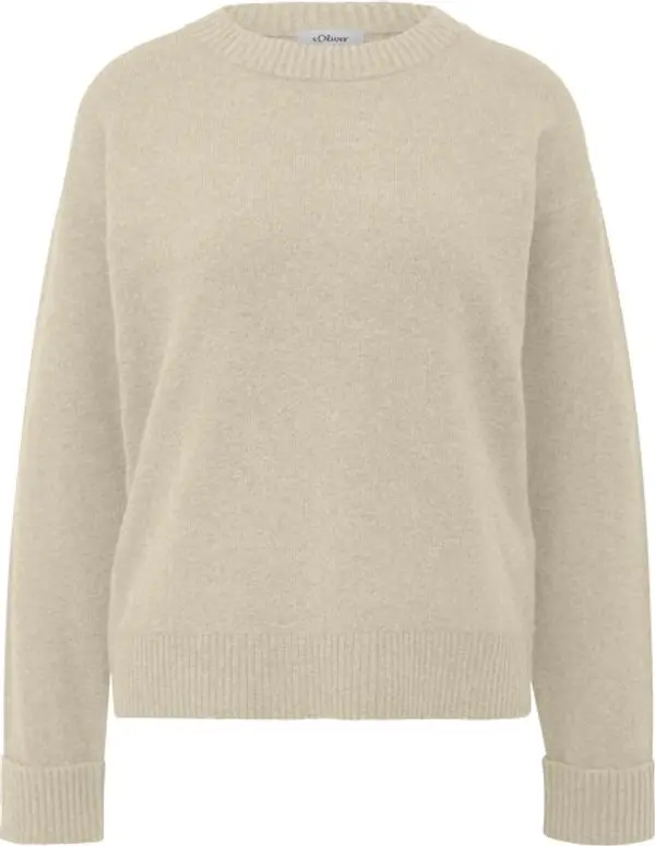 s.Oliver s.Oliver KNITTED PULLOVER Дамски плетен пуловер, бежово, размер