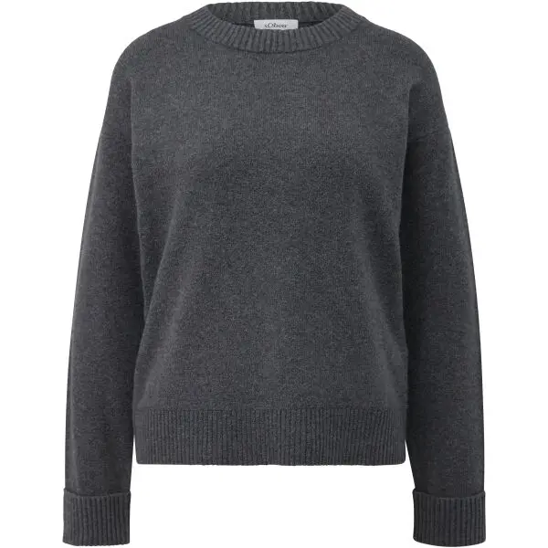 s.Oliver s.Oliver KNITTED PULLOVER Дамски плетен пуловер, тъмносиво, размер