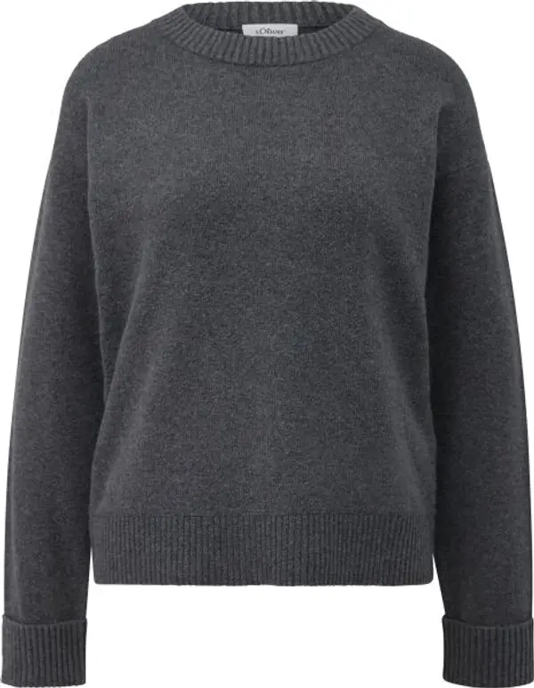 s.Oliver s.Oliver KNITTED PULLOVER Дамски плетен пуловер, тъмносиво, размер