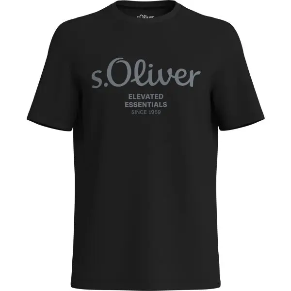 s.Oliver s.Oliver LOGO T-NOOS Мъжка тениска, черно, размер XXXL