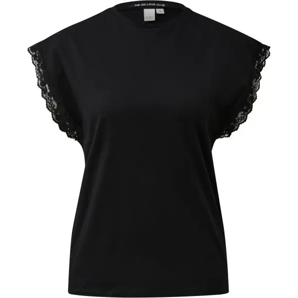 s.Oliver s.Oliver QS T-SHIRT Дамска тениска, черно, размер