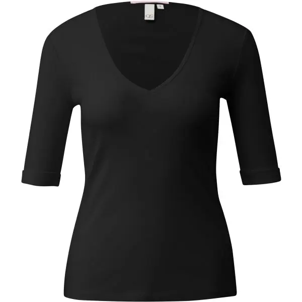 s.Oliver s.Oliver QS T-SHIRT Дамска тениска, черно, размер