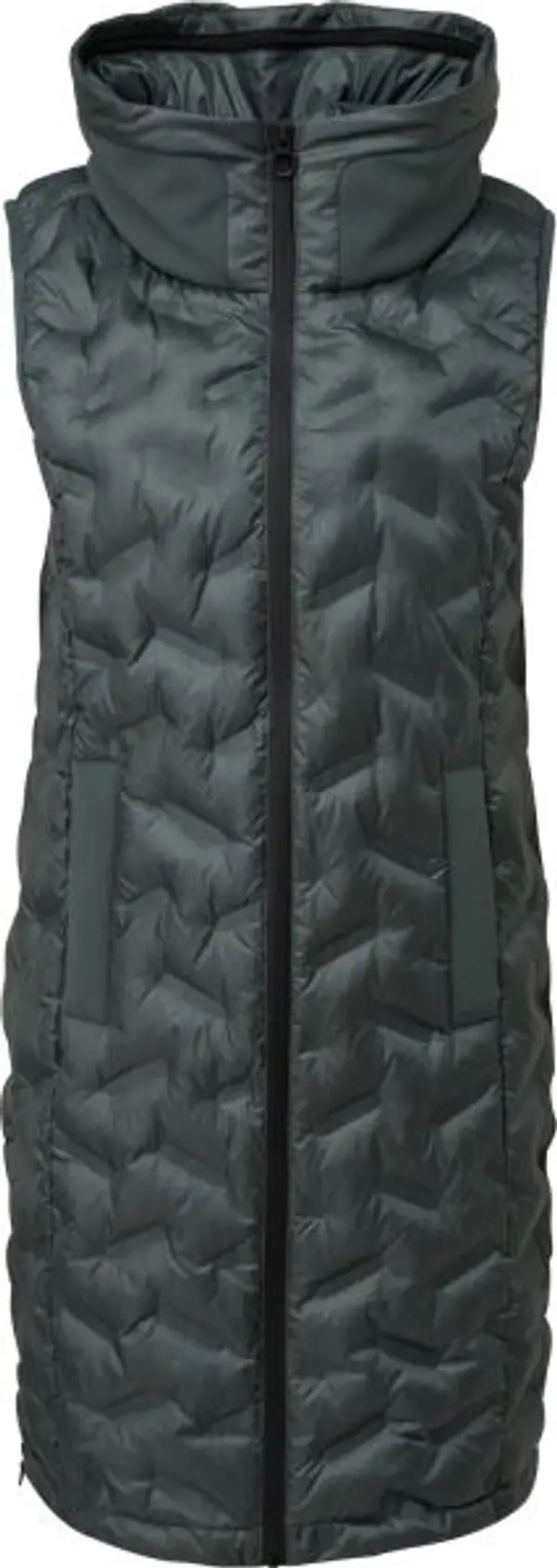 s.Oliver s.Oliver RL OUTDOOR WAISTCOAT Удължено елече с капитонирана форма, тъмнозелено, размер