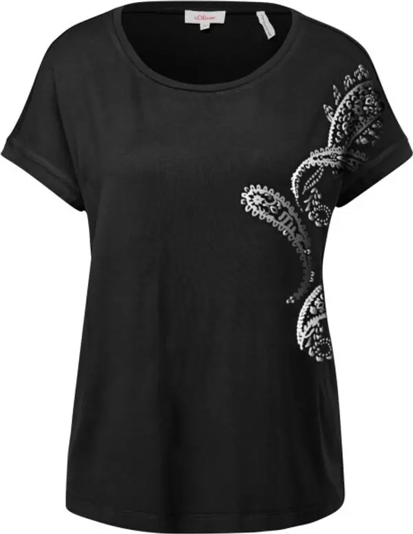 s.Oliver s.Oliver RL T-SHIRT Дамска тениска, черно, размер