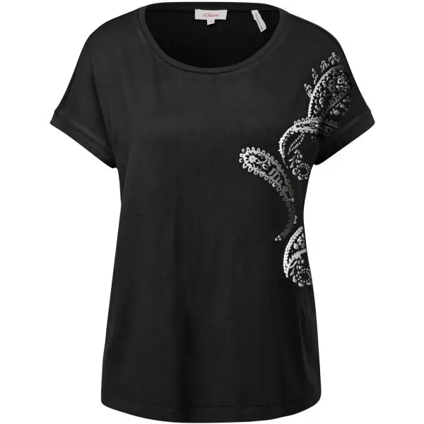 s.Oliver s.Oliver RL T-SHIRT Дамска тениска, черно, размер