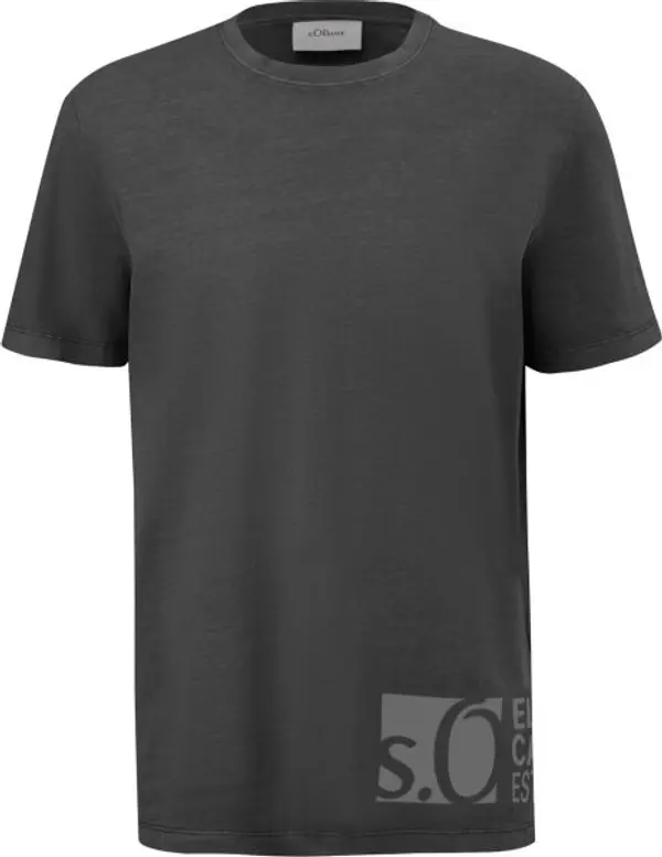 s.Oliver s.Oliver RL T-SHIRT Мъжка тениска, тъмносиво, размер