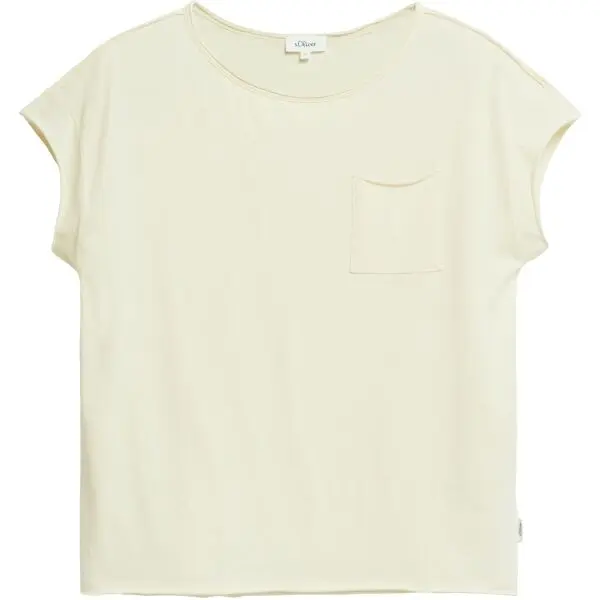 s.Oliver s.Oliver T-SHIRT RELAXED FIT Дамска свободна тениска, бежово, размер