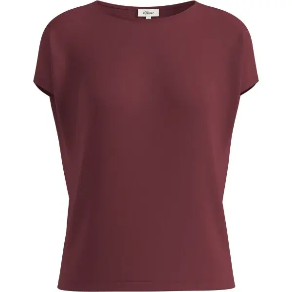 s.Oliver s.Oliver T-SHIRT RELAXED FIT Дамска свободна тениска, винен, размер