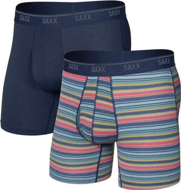 SAXX SAXX QUEST QUICK-DRY MESH BOXER BRIEF FLY 2PK Мъжки бързосъхнещи боксерки, тъмносин, размер