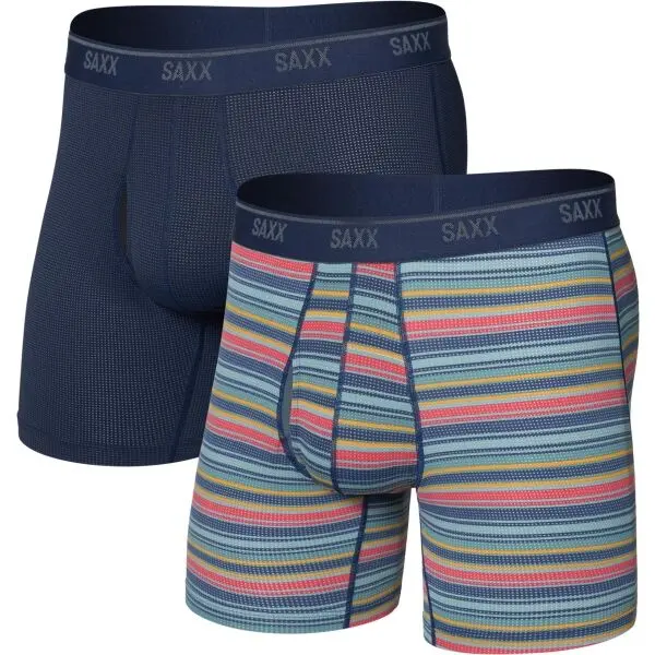 SAXX SAXX QUEST QUICK-DRY MESH BOXER BRIEF FLY 2PK Мъжки бързосъхнещи боксерки, тъмносин, размер