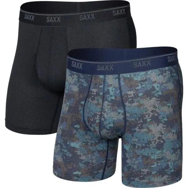 SAXX SAXX QUEST QUICK-DRY MESH BOXER BRIEF FLY 2PK Мъжки функционални боксерки, черно, размер