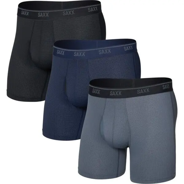 SAXX SAXX QUEST QUICK-DRY MESH BOXER BRIEF FLY 3PK Мъжки боксерки, черно, размер