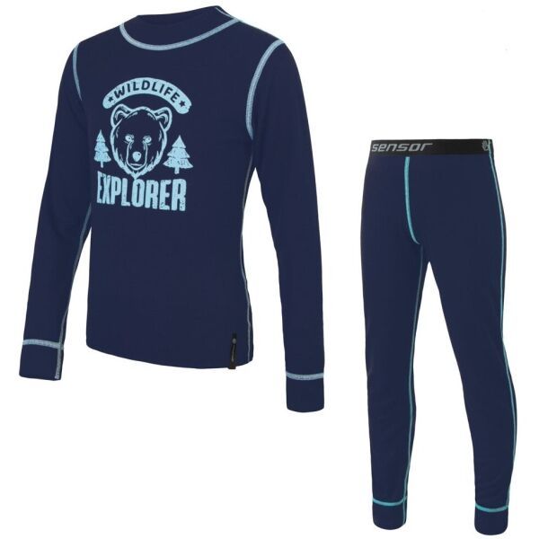 Sensor Sensor DOUBLE FACE SET WILD Детски комплект функционално бельо, синьо, размер